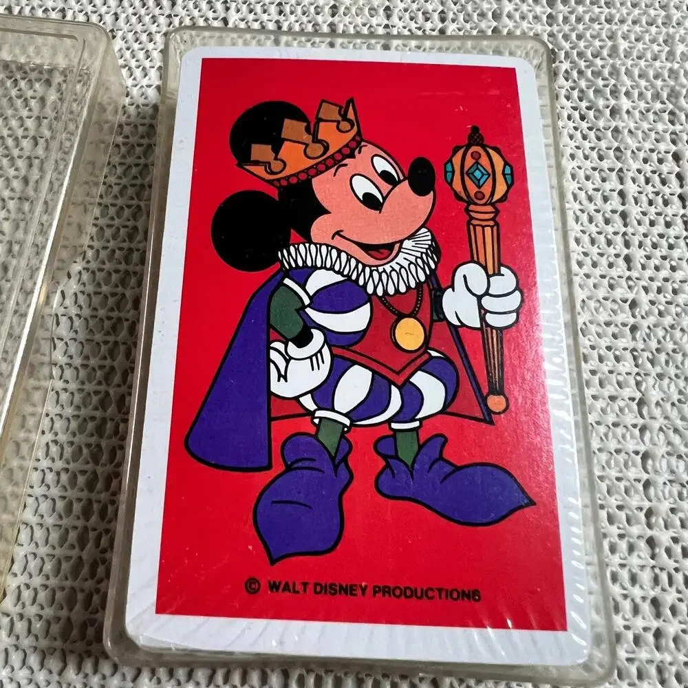 NEW Vintage Walt Disney Playing Cards Mickey Mouse Joker Deck‎ Plastic Case